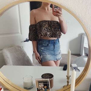 ASOS Animal Print Swimsuit Coverup Top